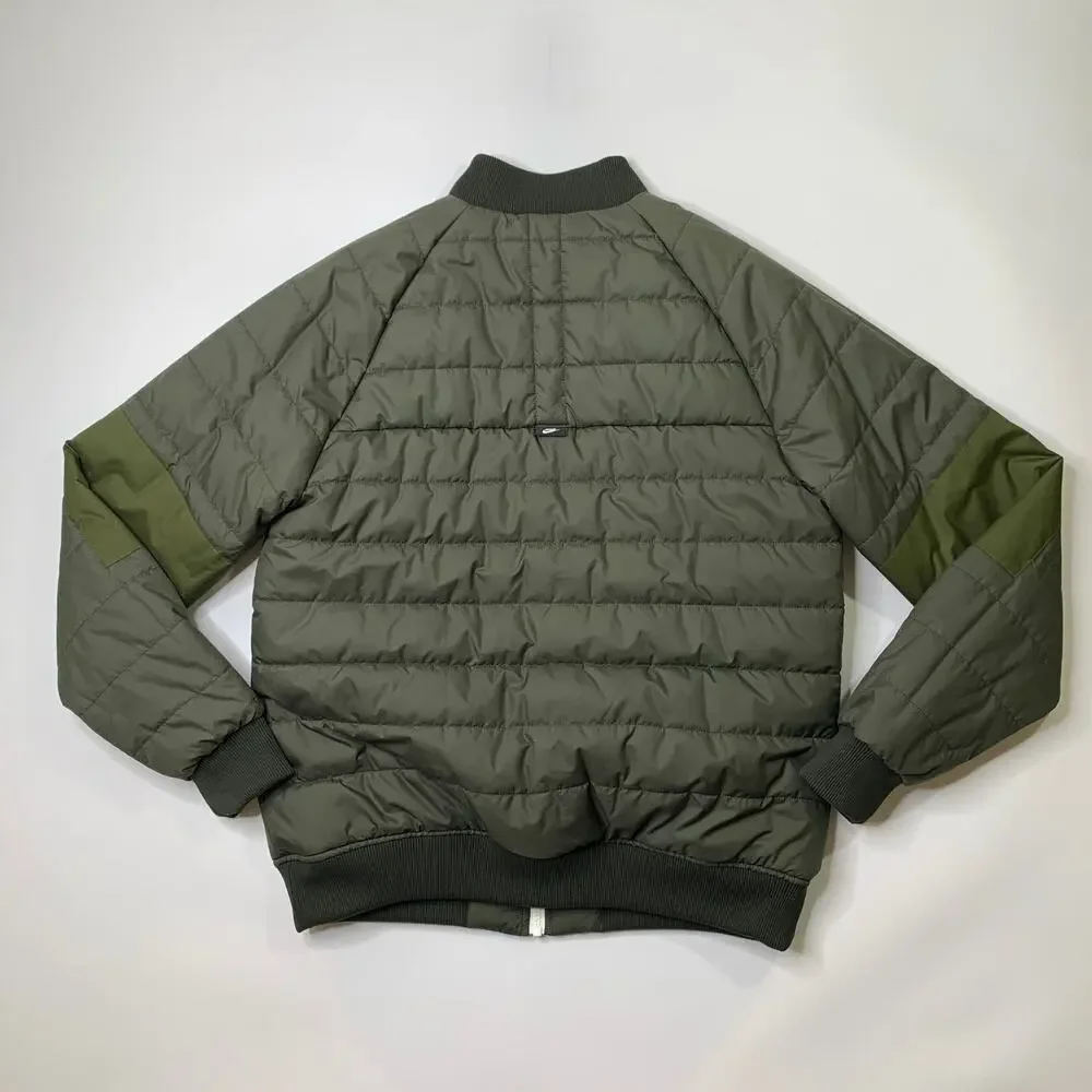Nike Jacket Mens M Medium Army Green Sportswear Therma Legacy Reversible Bomber